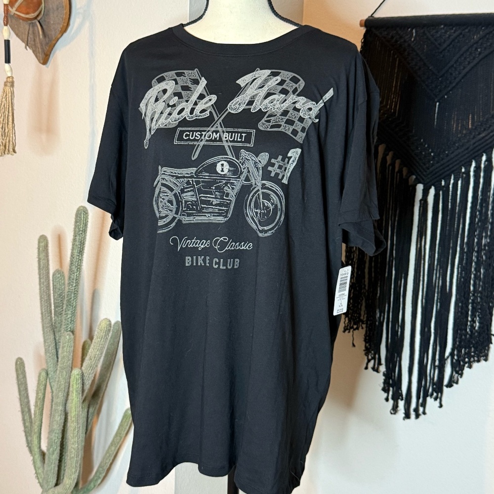 NWT! Torrid Ride Hard Boyfriend Fit Heritage Jersey Crew Tee